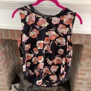 WHO What Wear Black Poppy Raw Hem Tank size Small​